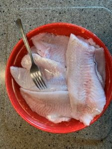 Delicious wild fish filleted for lunch